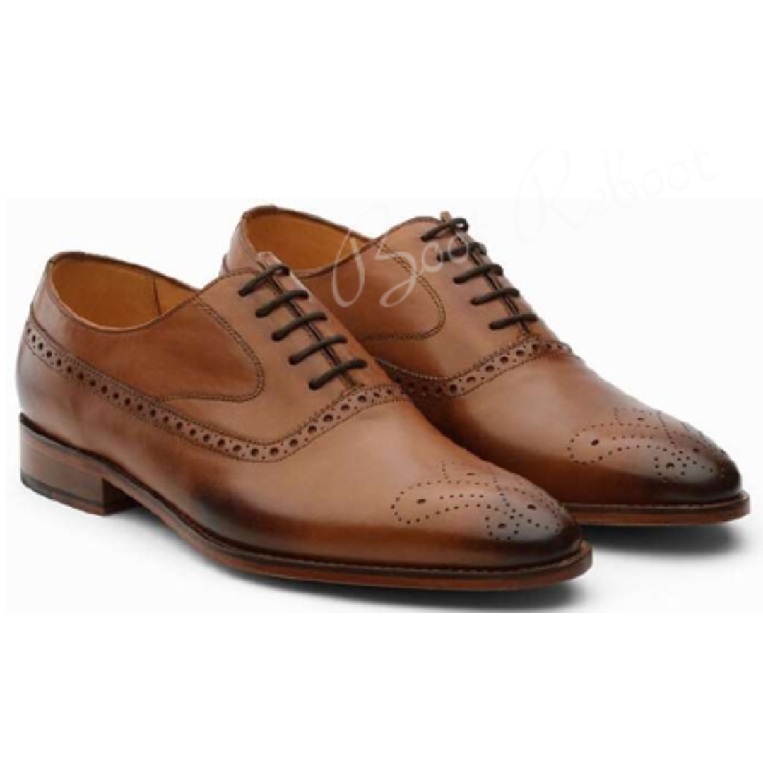 Leather Medallion Oxfords Shoes